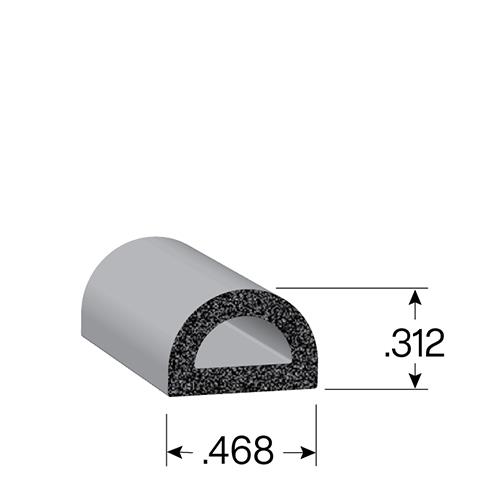 illustrated image of 110 series D-shaped rubber seal